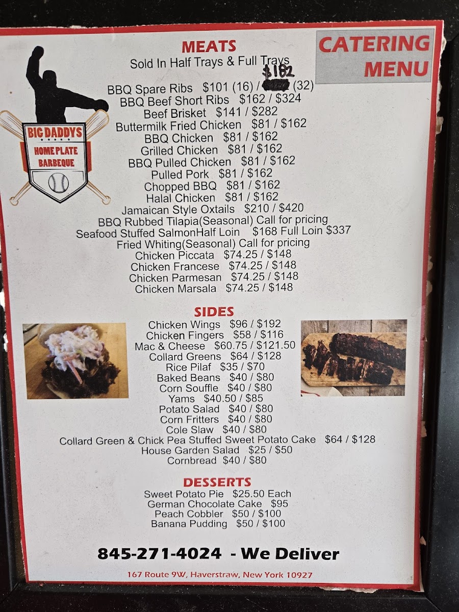 Menu Big Daddy's Home Plate Bbq-1