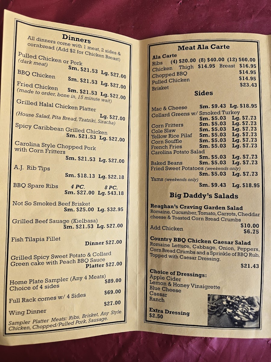 Menu Big Daddy's Home Plate Bbq-3