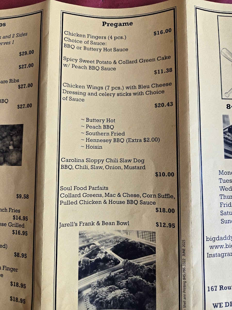 Menu Big Daddy's Home Plate Bbq-6